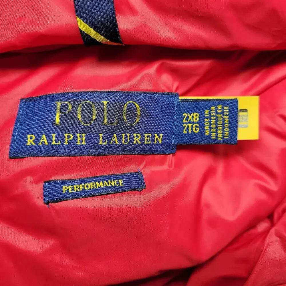 NWOT Polo Ralph Lauren El Cap Jacket 2XB Red Down Puffer Full Zip Hooded